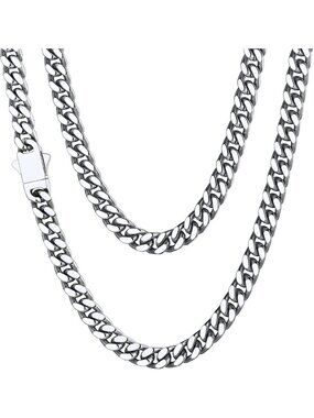 Stylish Cuban Link Chain Necklace for Men - Waterproof Stainless Steel Jewelry